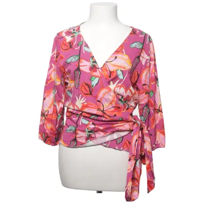 Slå-om bluse (Pink, Orange, Flerfarvet) fra Pom Amsterdam Elastan, Viscose