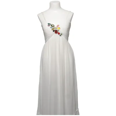 Maxi dress (White) from M&V Polyester, Silk, Viscose