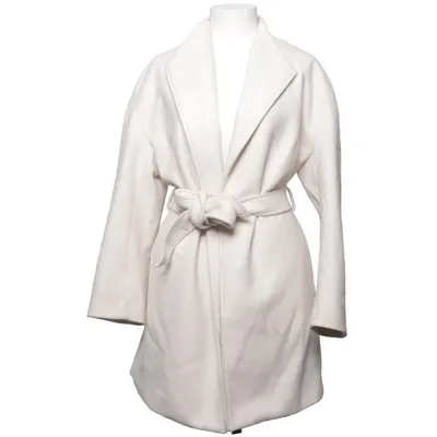 Coat (White) from H&M Acrylic, Polyester, Viscose