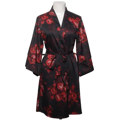 Dressing gown (Black, Red) from SUWEN Elastane, Polyester