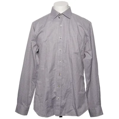 Shirt (Gray, White) from Dressmann Premium Collection Cotton