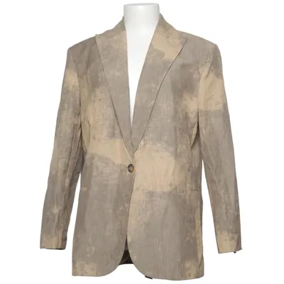 Blazer (Beige, Brown) from Zara Cotton, Polyester
