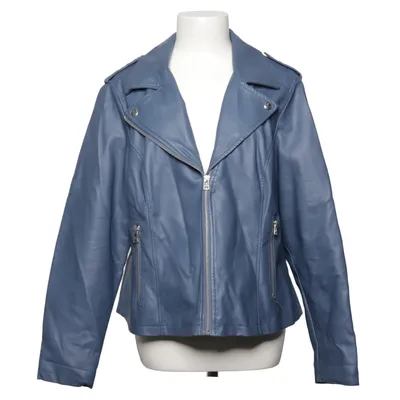 Biker jacket (Blue) from Zizzi Polyester, Polyurethane, Viscose