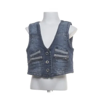 Denim vest (Blue, Beige) from Creem Cotton, Elastane