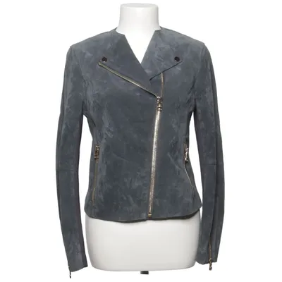 Biker jacket (Gray) from Frontrow Leather, Polyamide, Polyester