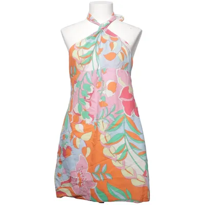 Halterneck dress (Orange, Pink, Blue, Multicolored) from Zara