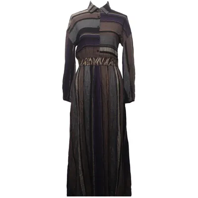 Maxi jurk (Bruin, Zwart, Lila) van La Fée Maraboutée Viscose