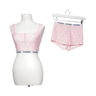 Pajamas (Pink, White) from Playboy x Missguided