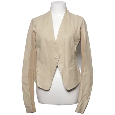 Læderblazer (Beige) fra Rützou Bomuld, Læder, Polyester, Silke