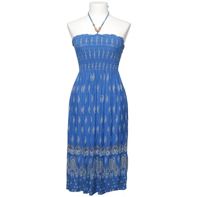 Halterneck dress (Blue, Multicolored) Elastane, Viscose
