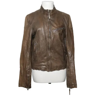 Leren jack (Bruin) van MDK Katoen, Leer, Polyester