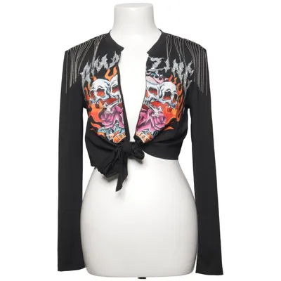 Langarmshirt (Schwarz, Mehrfarbig) von Shein Elasthan, Polyester