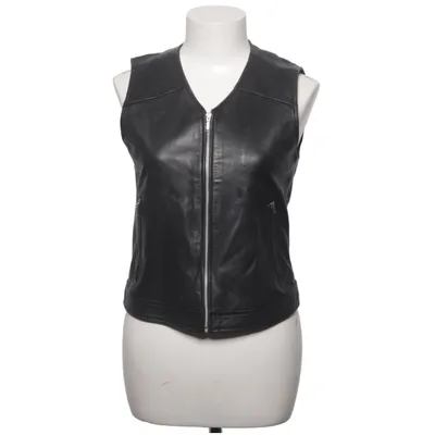 Leren vest (Zwart) van Joy Leer, Polyester