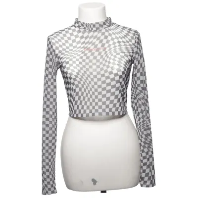 Crop top (Gris, Blanc) de On Vacation Élasthane, Polyester