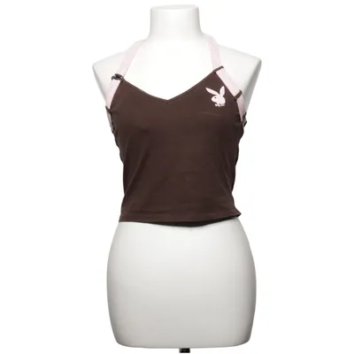 Halternecktopp (Brun, Rosa) från Playboy x Missguided Bomull, Elastan