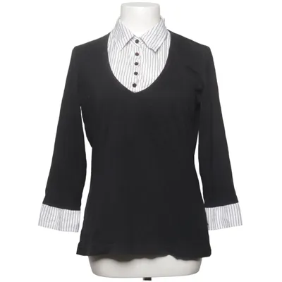 Henley shirt (Zwart, Wit) van Number One Katoen