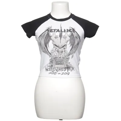Crop top (Black, White) from Metallica Cotton, Elastane