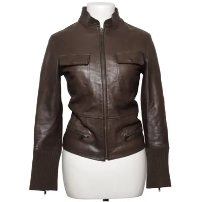 Leather jacket (Brown) from Essentiel Antwerp Leather, Polyester