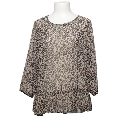 Blouse (Beige, Brown, Black) from VRS Woman Polyester
