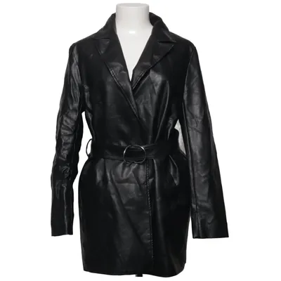Frakke (PU Leather Belted Jacket) fra NA-KD Bomuld, Polyester, Polyurethan