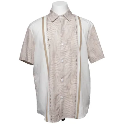 Korte mouwen shirt (Beige, Wit) Polyester
