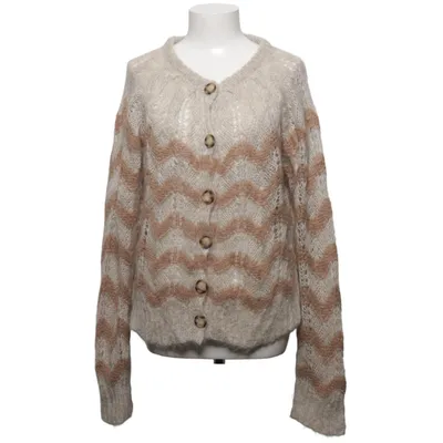 Cardigan (Beige, Hvid) fra Second Female Alpacauld, Mohair, Polyamid