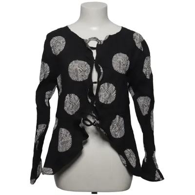 Blouse (Black, White) from Baldino Cotton, Metallic fiber