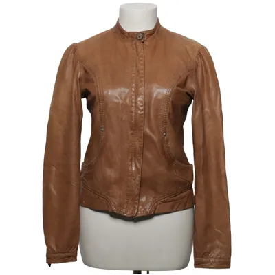 Leather jacket (Brown) from Oakwood Cotton, Leather, Polyester