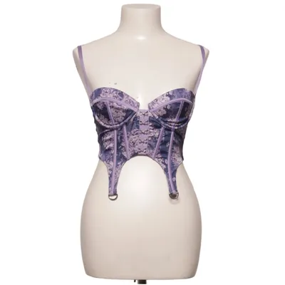 Crop top (Purple, Blue) from Oh Polly Elastane, Polyester