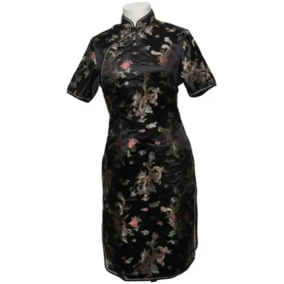 Cheongsam (Svart, Flerfärgad) från Qian Cheng