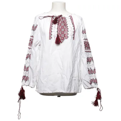 Traditionel klædsel (Hvid, Rød) fra Handmade Linned