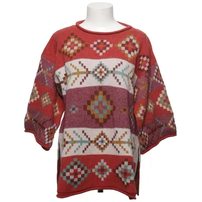 Strickpullover (Rot, Lila, Weiß) von Gudrun Sjödén Bio-Baumwolle, Wolle