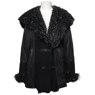 Shearling jas (Zwart) van Hettemarks Polyamide, Polyester, Polyurethaan