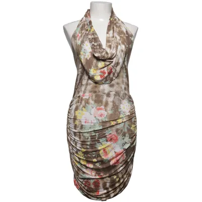 Kjole (Brun, Flerfarvet) fra KimiKa Elastan, Modal, Viscose