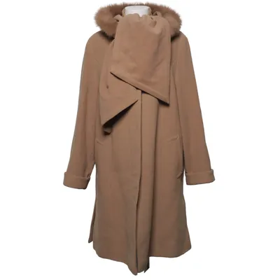 Coat (Beige) from Individual Winter Cashmere, Polyamide, Wool
