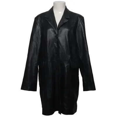 Leather coat (Black) from Saki Leather, Polyester