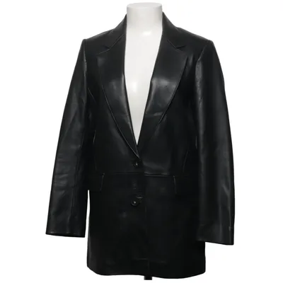Læderblazer (Sort) fra Massimo Dutti Polyester