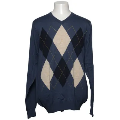 Pullover (Blå, Beige, Sort) fra Dressmann Akryl, Merinould