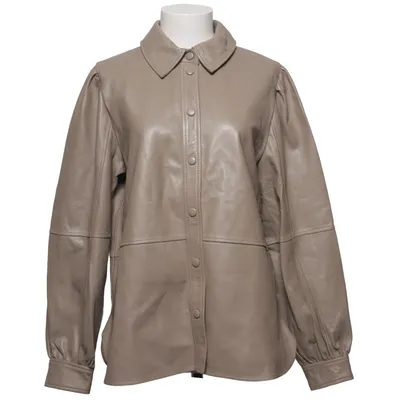 Skjortejakke (Beige) fra Ganni Læder