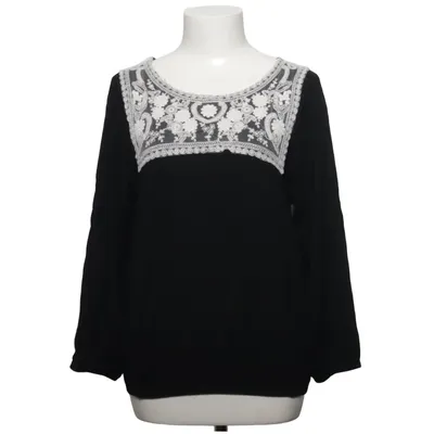 Bluse (Sort, Hvid) fra Evie Bomuld, Polyester, Viscose