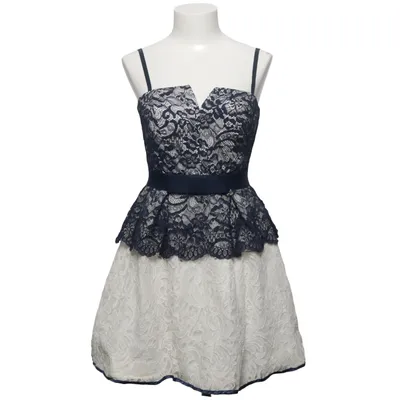 Robe de cocktail (Bleu, Blanc) de Rinascimento Coton, Élasthane, Polyamide, Polyester, Viscose