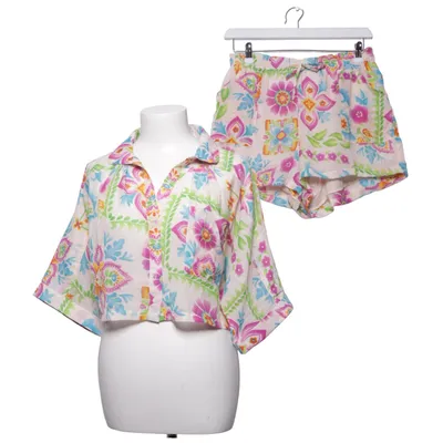 Pajamas (Beige, Multicolored) from Violet Sky Cotton, Polyester, Viscose