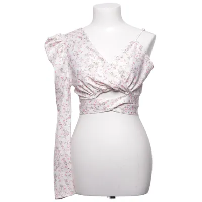 Crop top (White, Pink) from Glamaker Elastane, Polyester