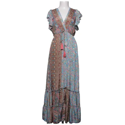 Maxi jurk (Blauw, Bruin, Meerkleurig) van Bigg Bull Polyester, Zijde