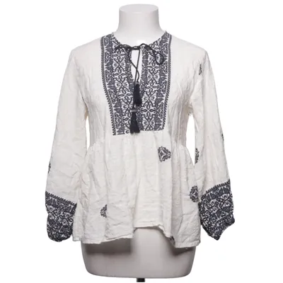Blouse (Blanc, Bleu) de Zara Coton, Viscose