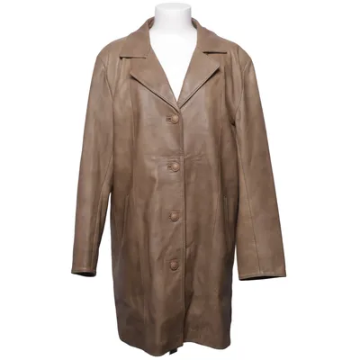 Læderfrakke (Beige) fra Elegance