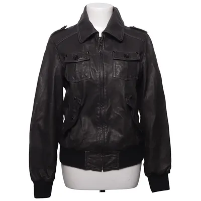 Leather jacket (Black) from Wage Acrylic, Elastane, Leather, Polyester, Viscose