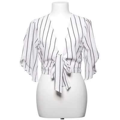 Crop top (Hvid, Sort) fra Charlotte Russe Elastan, Polyester