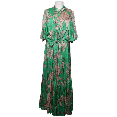 Maxi jurk (Groen, Beige) van Munthe Elastaan, Viscose