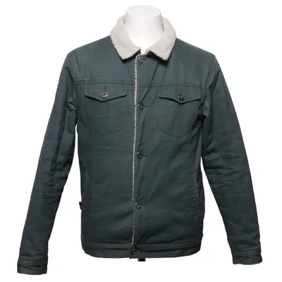 Fodrad jeansjacka (Grön, Beige) från Le Breve Bomull, Polyester